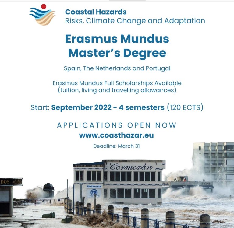 Scholarship Alert: Erasmus Mundus Joint Masters – Coastal Hazards ...